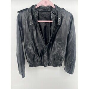 IZZUE COLLECTION Genuine Lamb Leather Moto Jacket SIZE 34 Black